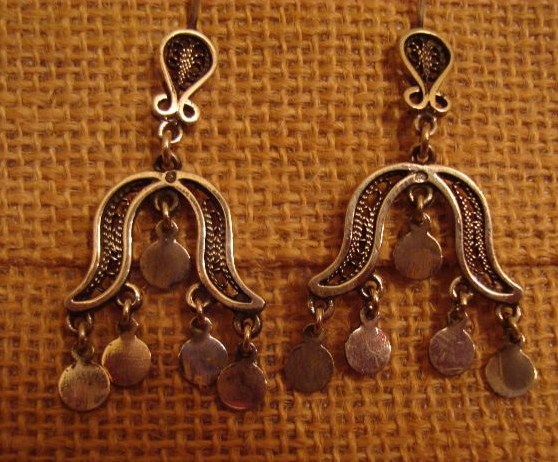 Egyptian filigree earring